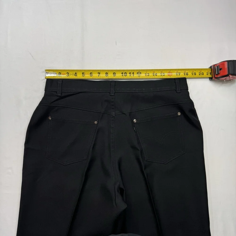 Vintage Levi's Men's Vintage Black Polyester Stretch Pants Gold Tab 36x31 Preppy